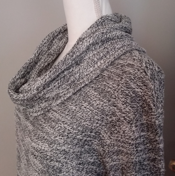 Merona Black and White Bulkie Marbled Sweater w/Large Cowl Collar - Picture 7 of 13